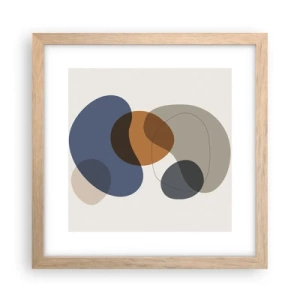 Een poster in een licht eiken lijst - Kleur druppels - 30x30 cm