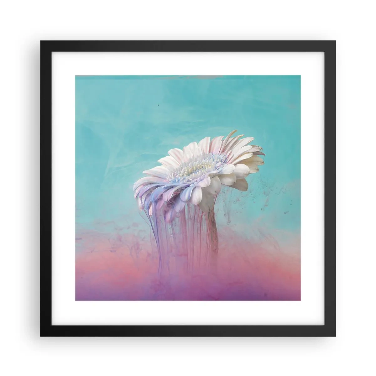 Poster in een zwarte lijst - De bloemenonderwereld - 40x40 cm