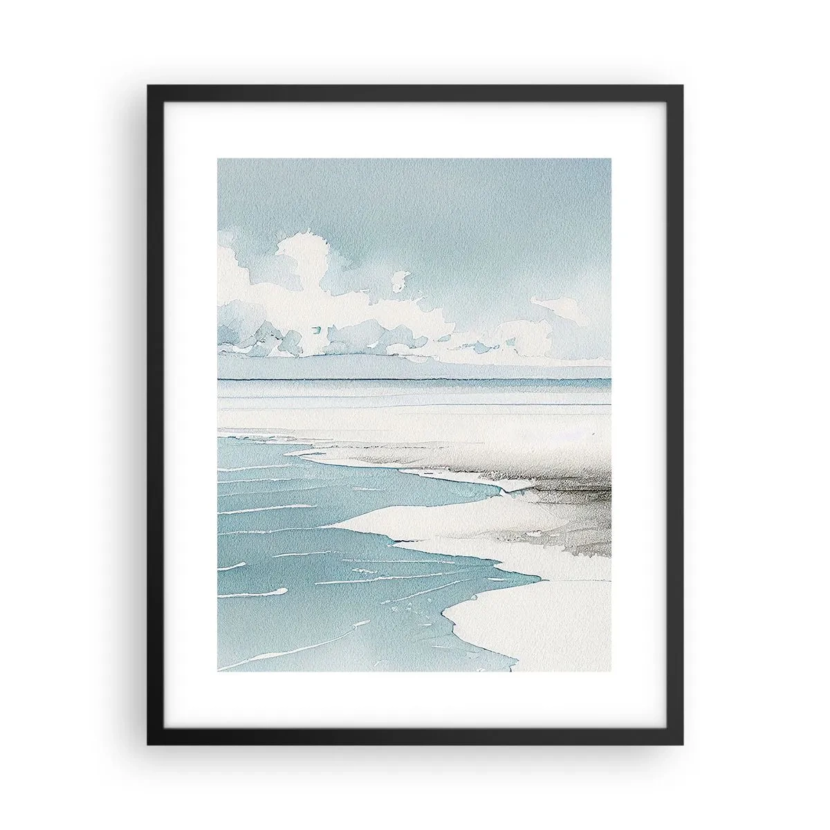 Poster in een zwarte lijst - Zachte vloed - 40x50 cm