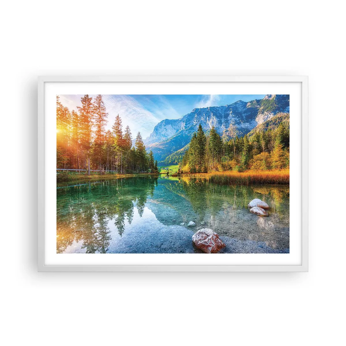 Poster in een witte lijst - De zachtheid van de herfst - 70x50 cm