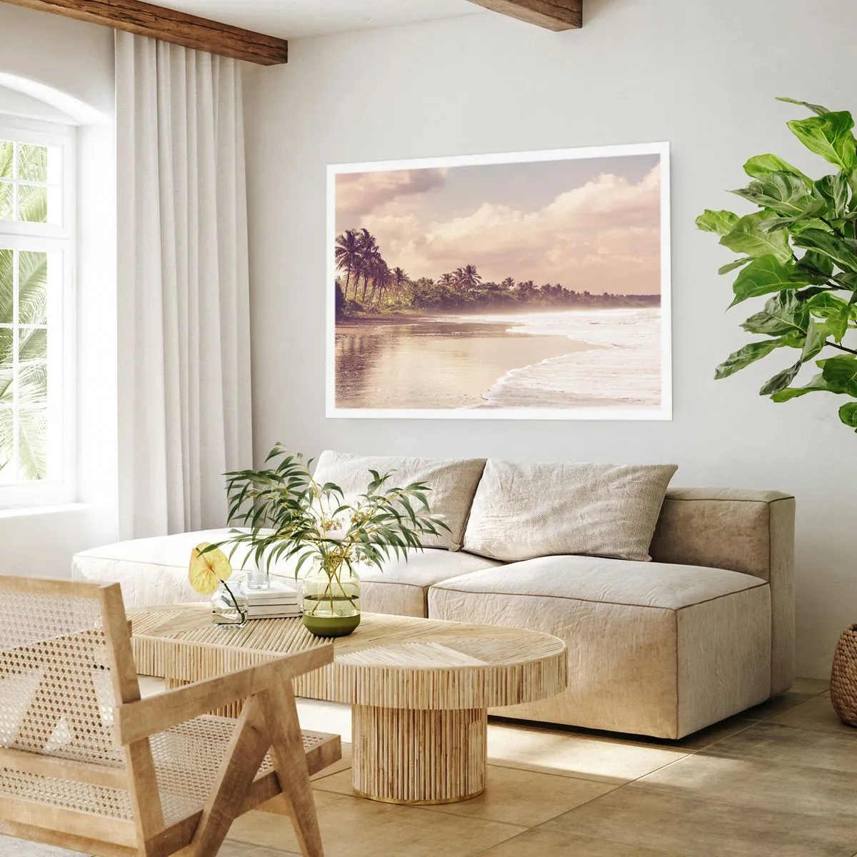 Poster - De streling van de golven - 91x61 cm