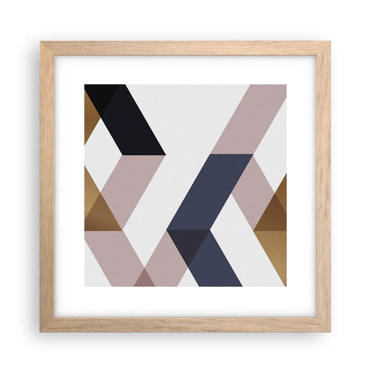 Een poster in een licht eiken lijst - Vlakken en hoeken - 30x30 cm