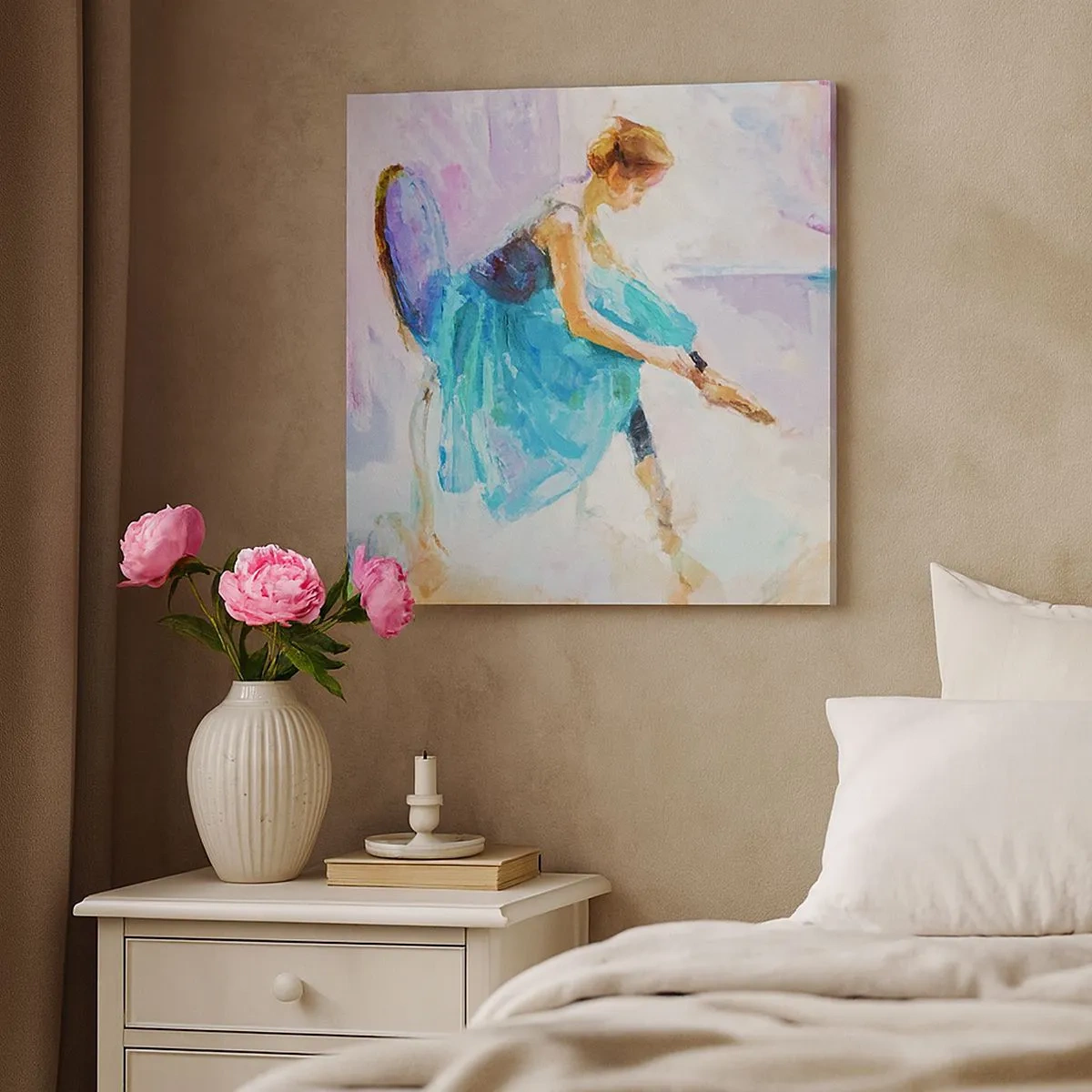 Schilderen op canvas - Onuitsprekelijke gratie, subtiele charme - 30x30 cm