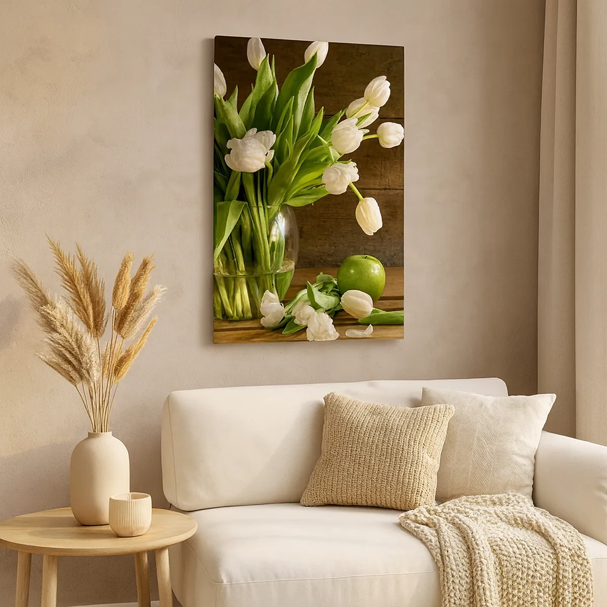 Schilderen op canvas - Sappig en fris in groen en wit - 50x70 cm