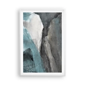 Poster in een witte lijst - Abstractie: rotsen en ijs - 61x91 cm