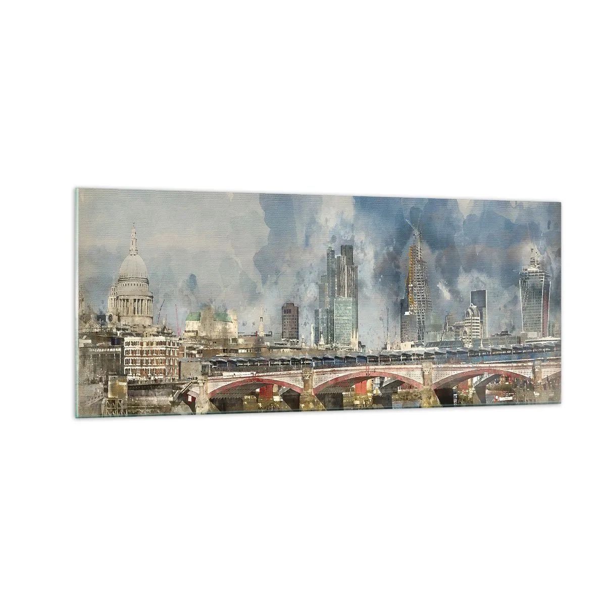 Schilderen op glas - Londen in al zijn glorie - 100x40 cm