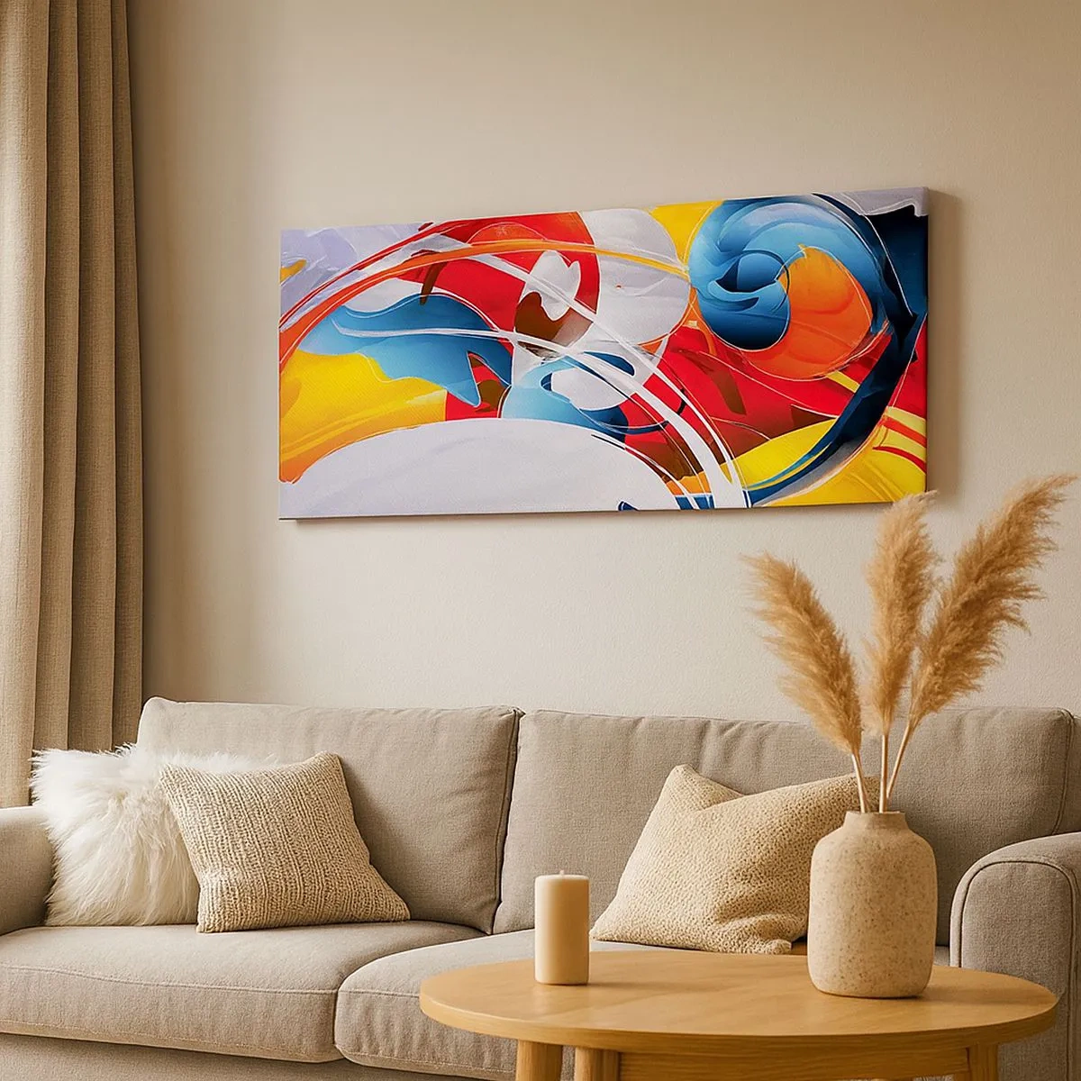 Schilderen op canvas - De dans van de elementen - 100x40 cm