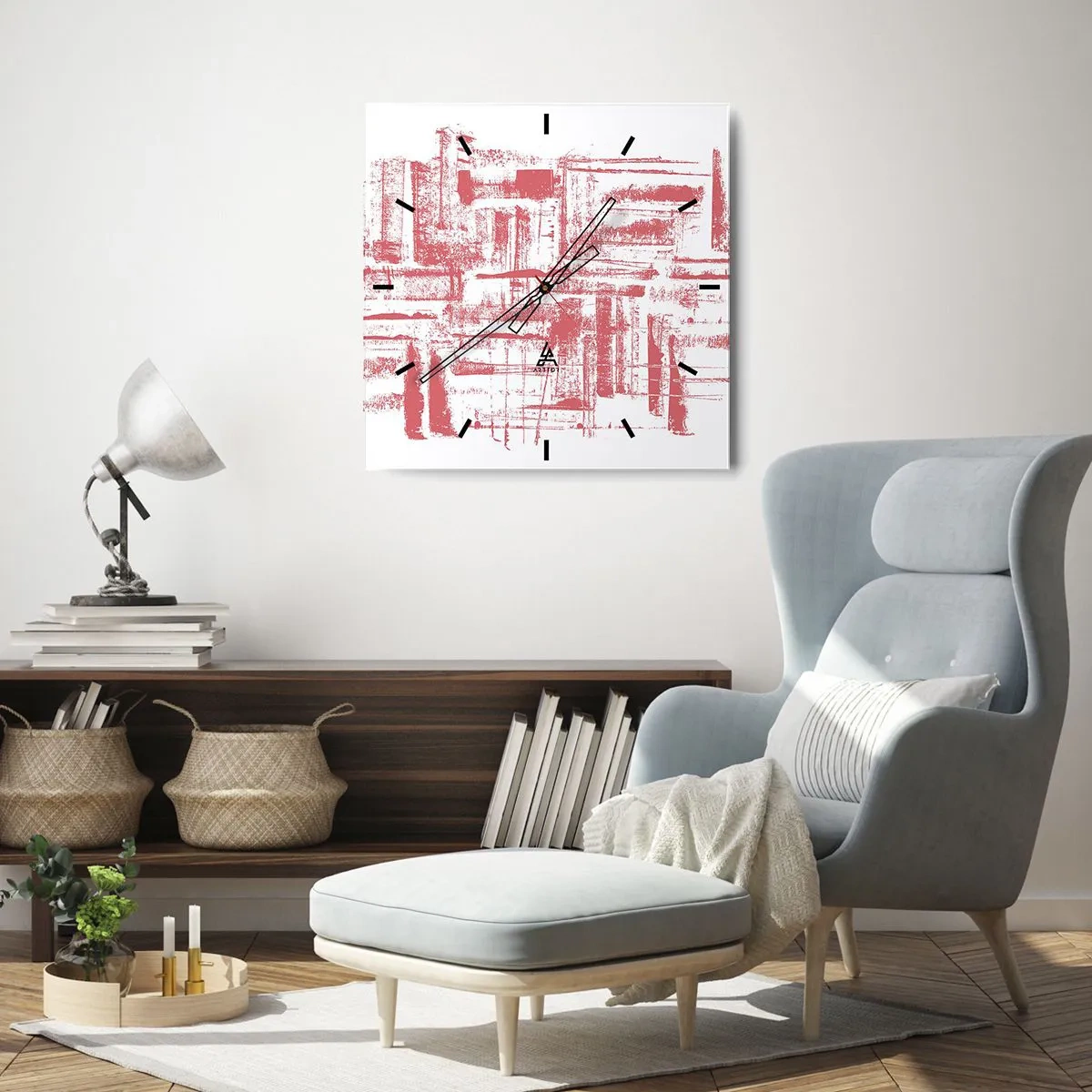 Wandklok - Klok - De rode stad - 40x40 cm
