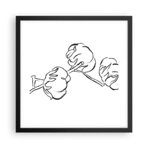 Poster in een zwarte lijst - Katoen dons - 40x40 cm
