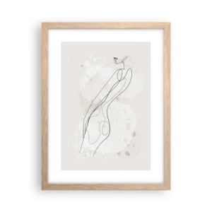 Een poster in een licht eiken lijst - De blik dwaalt af - 30x40 cm