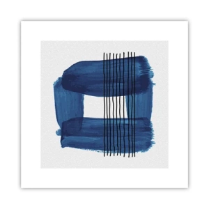 Poster - Blauwe en zwarte compositie - 30x30 cm