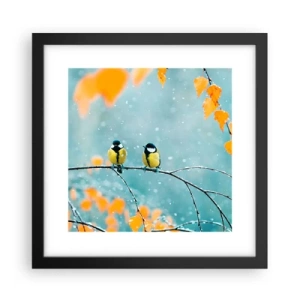 Poster in een zwarte lijst - Vogelroddel - 30x30 cm