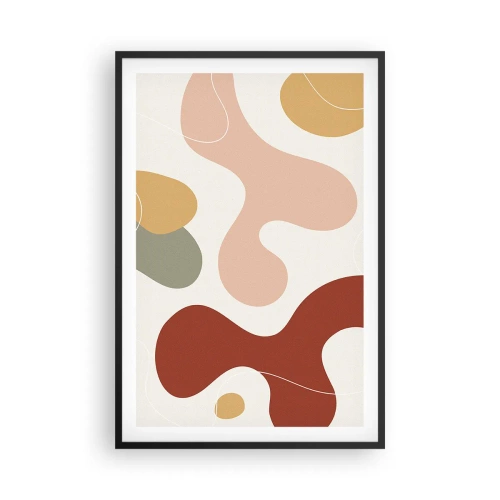 Poster in een zwarte lijst - Kronkels of krullen? - 61x91 cm