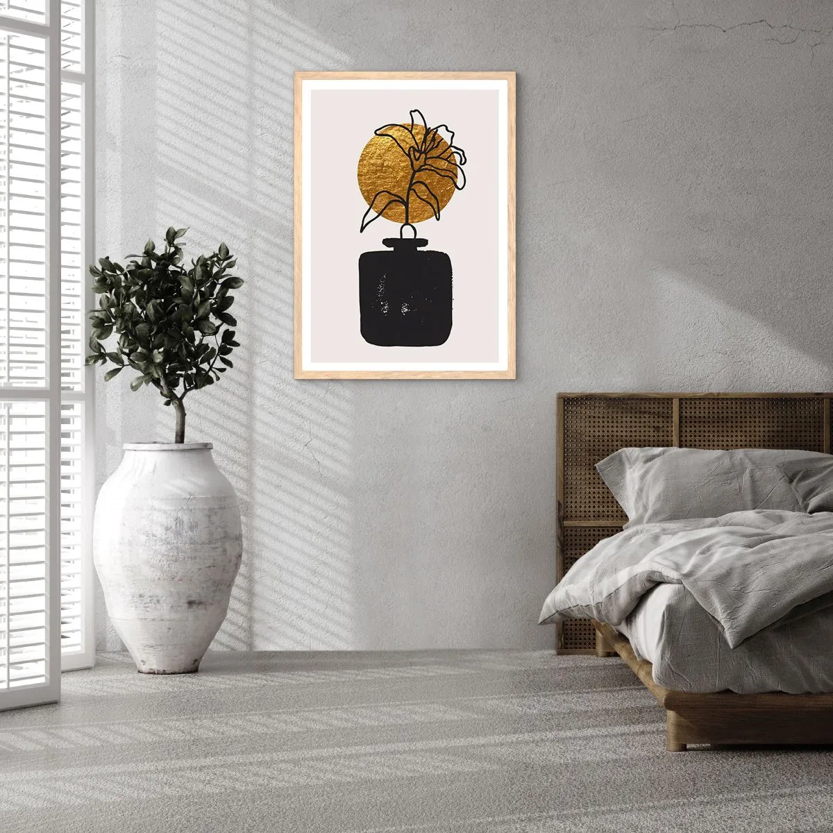 Een poster in een licht eiken lijst - Schoonheid is goud waard - 50x70 cm