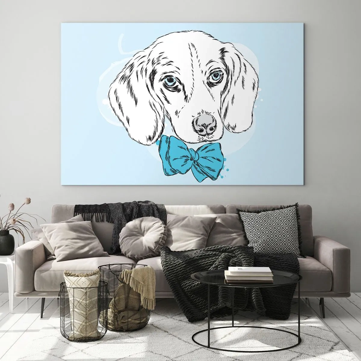 Schilderen op glas - Hond elegantie - 120x80 cm