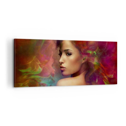 Schilderen op canvas - Mooier dan een regenboog, zo delicaat als een mist - 100x40 cm