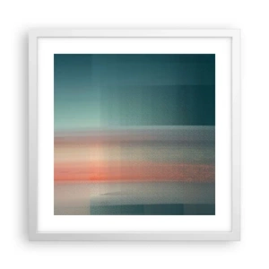 Poster in een witte lijst - Abstractie: golven van licht - 40x40 cm