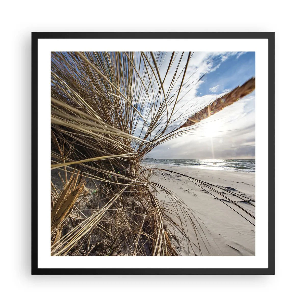 Poster in een zwarte lijst - Een ontmoeting van de elementen - 60x60 cm