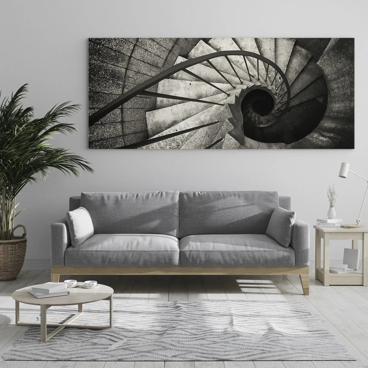 Schilderen op glas - De trap op, de trap af - 100x40 cm