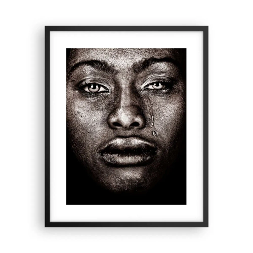 Poster in een zwarte lijst - een traan - 40x50 cm