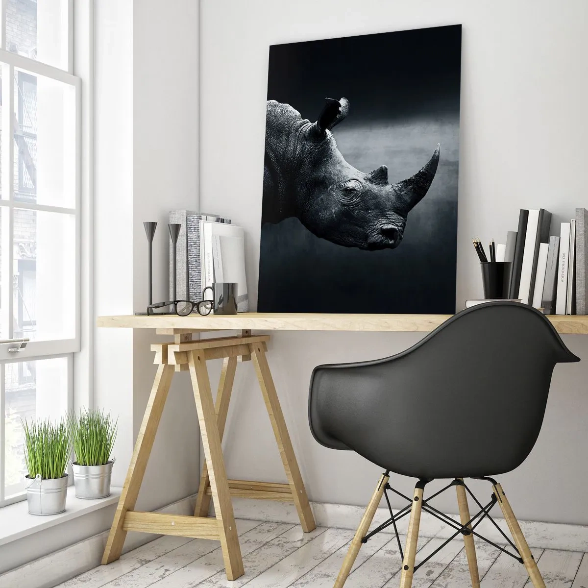 Schilderen op glas - Rechts profiel - 80x120 cm