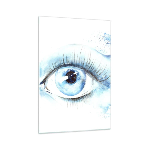 Schilderen op glas - Dompel jezelf onder in het blauw van de blik - 70x100 cm