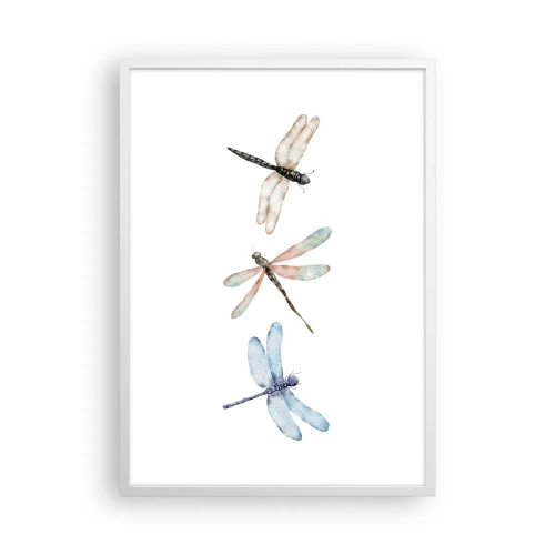 Poster in een witte lijst - Gewichtloze libellen - 50x70 cm