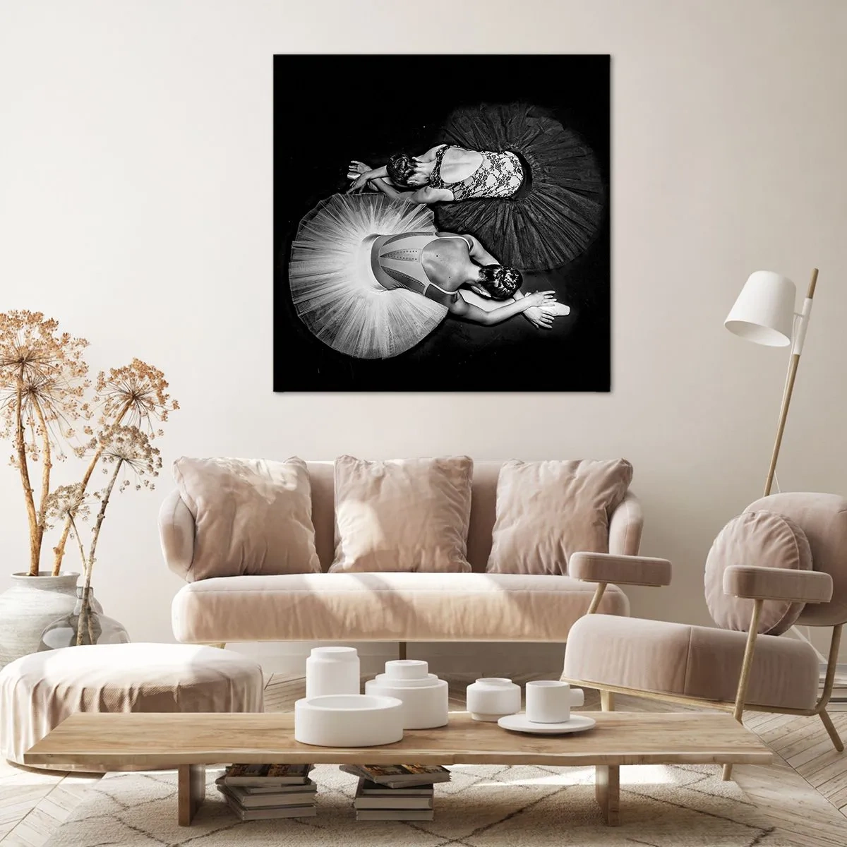 Schilderen op canvas - Jin en Jang - perfecte balans - 40x40 cm