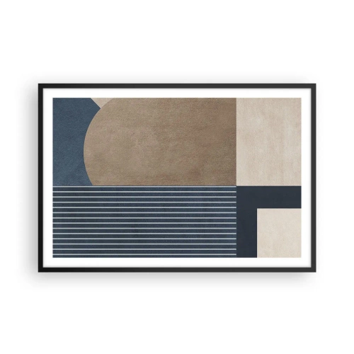 Poster in een zwarte lijst - Een compositie van eenvoud en rondheid - 91x61 cm
