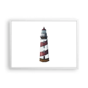Poster in een witte lijst - Altijd op zijn hoede - 70x50 cm