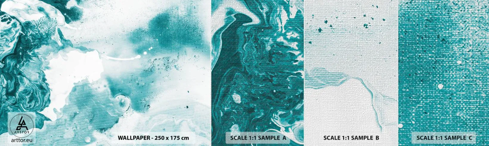 Fotobehang Monster Premium Canvas - Moerast van blauw - Abstractie, Deel, Moderne kunst. - 100x30 cm