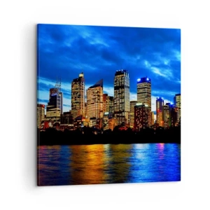 Schilderen op canvas - Een nacht van licht en kleuren - 50x50 cm