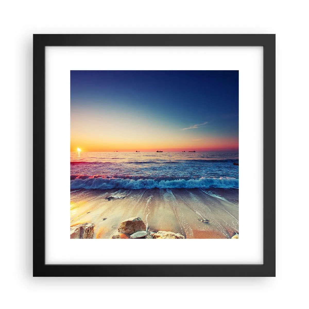 Poster in een zwarte lijst - Hoe zit het met de horizon? - 30x30 cm