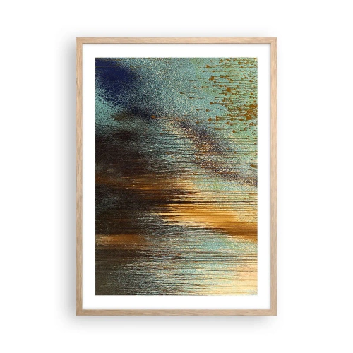 Een poster in een licht eiken lijst - Een niet toevallig kleurrijke compositie - 50x70 cm