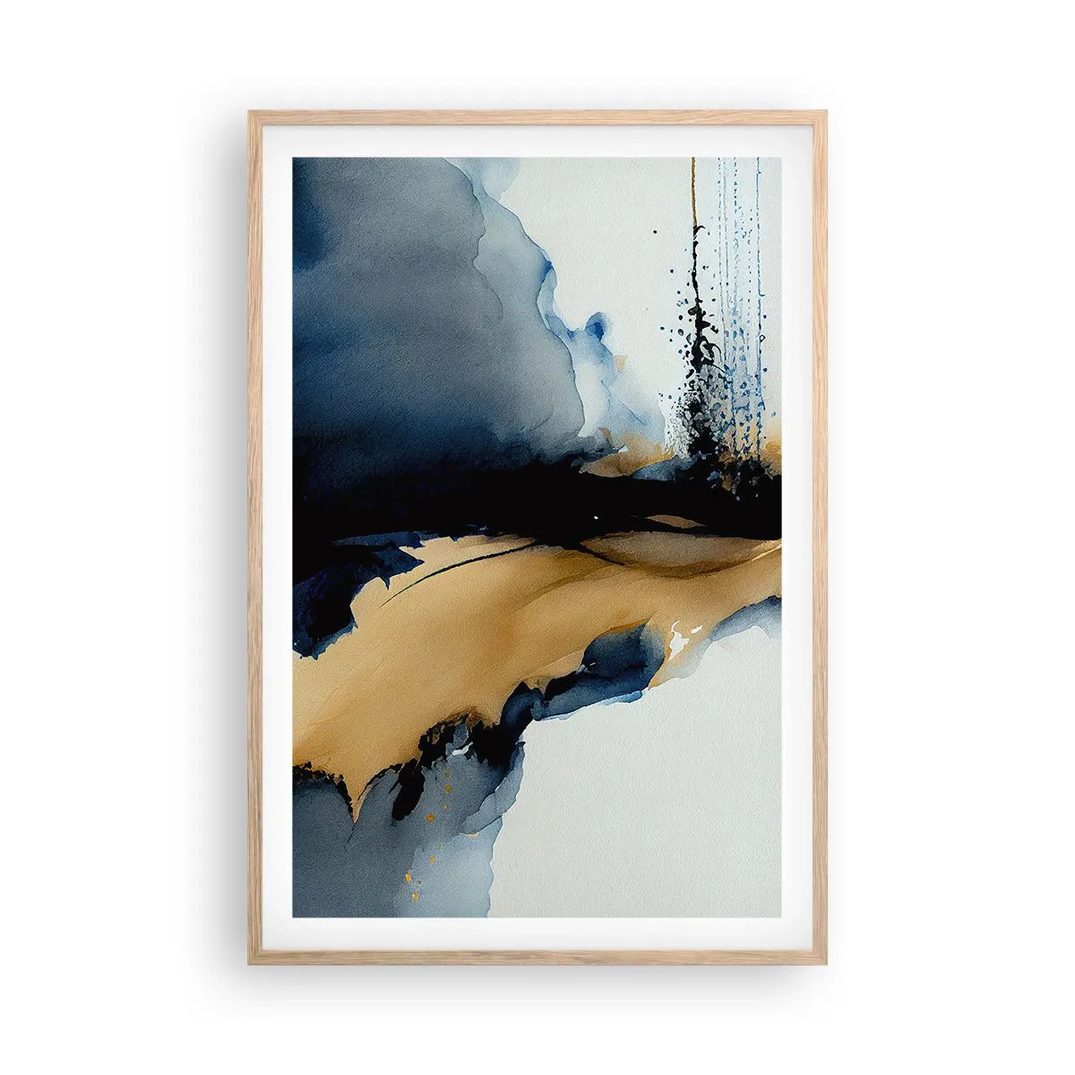 Een poster in een licht eiken lijst - Achter het gordijn - 61x91 cm