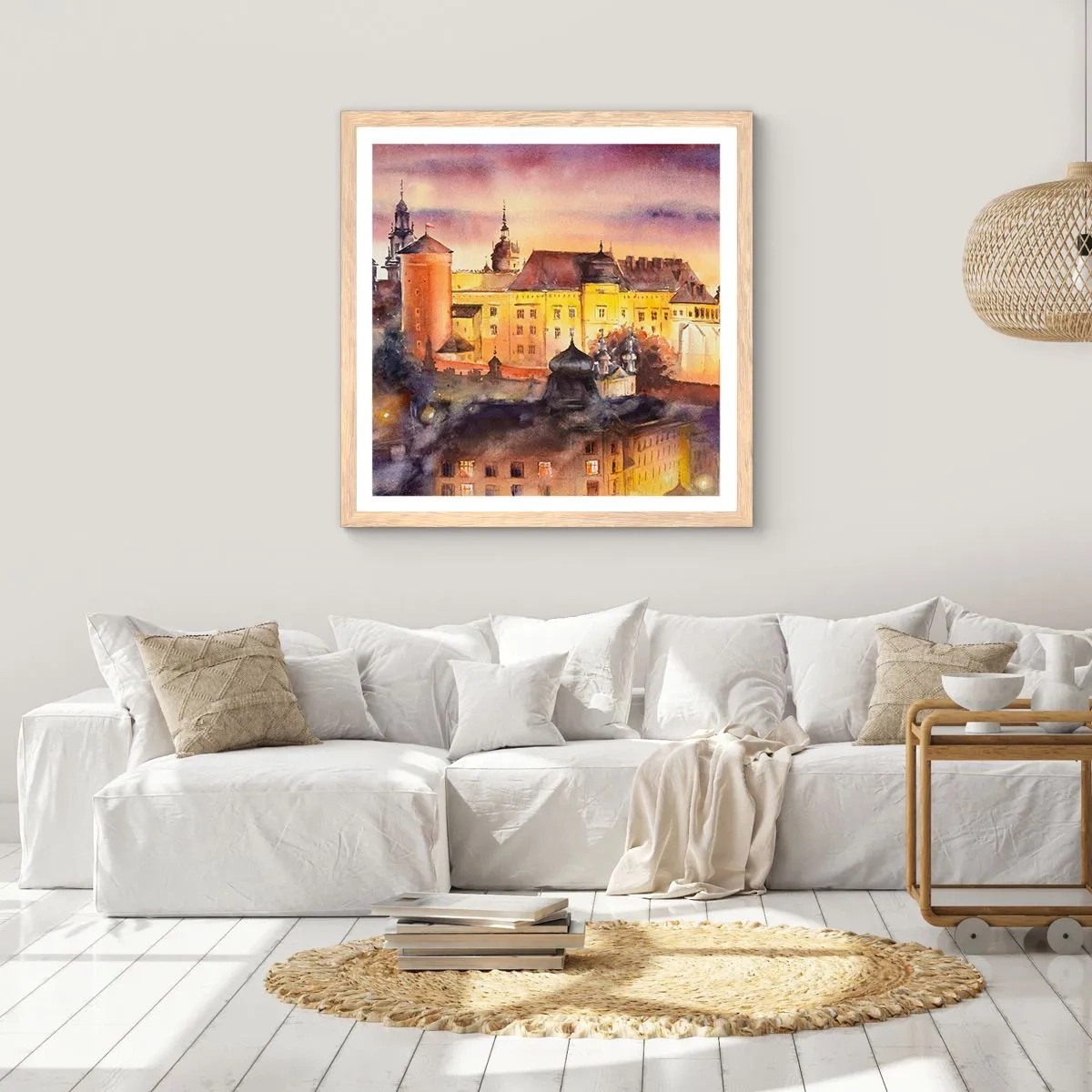 Een poster in een licht eiken lijst - Geschiedenis en sprookje - 50x50 cm