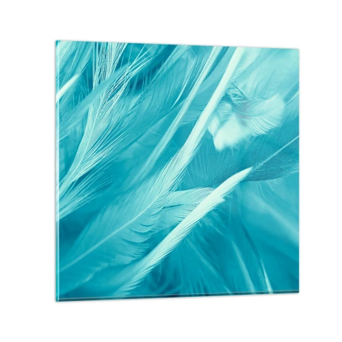 Schilderen op glas - Verdrinken in pluisjes - 60x60 cm