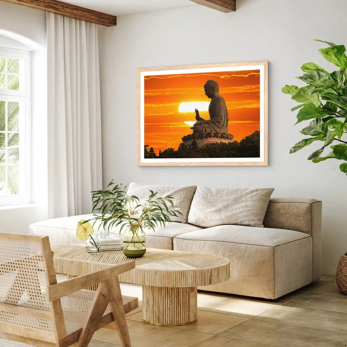 Een poster in een licht eiken lijst - Geen angst voor de wereld - 40x30 cm