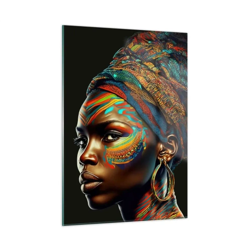 Schilderen op glas - Afrikaanse koningin - 50x70 cm