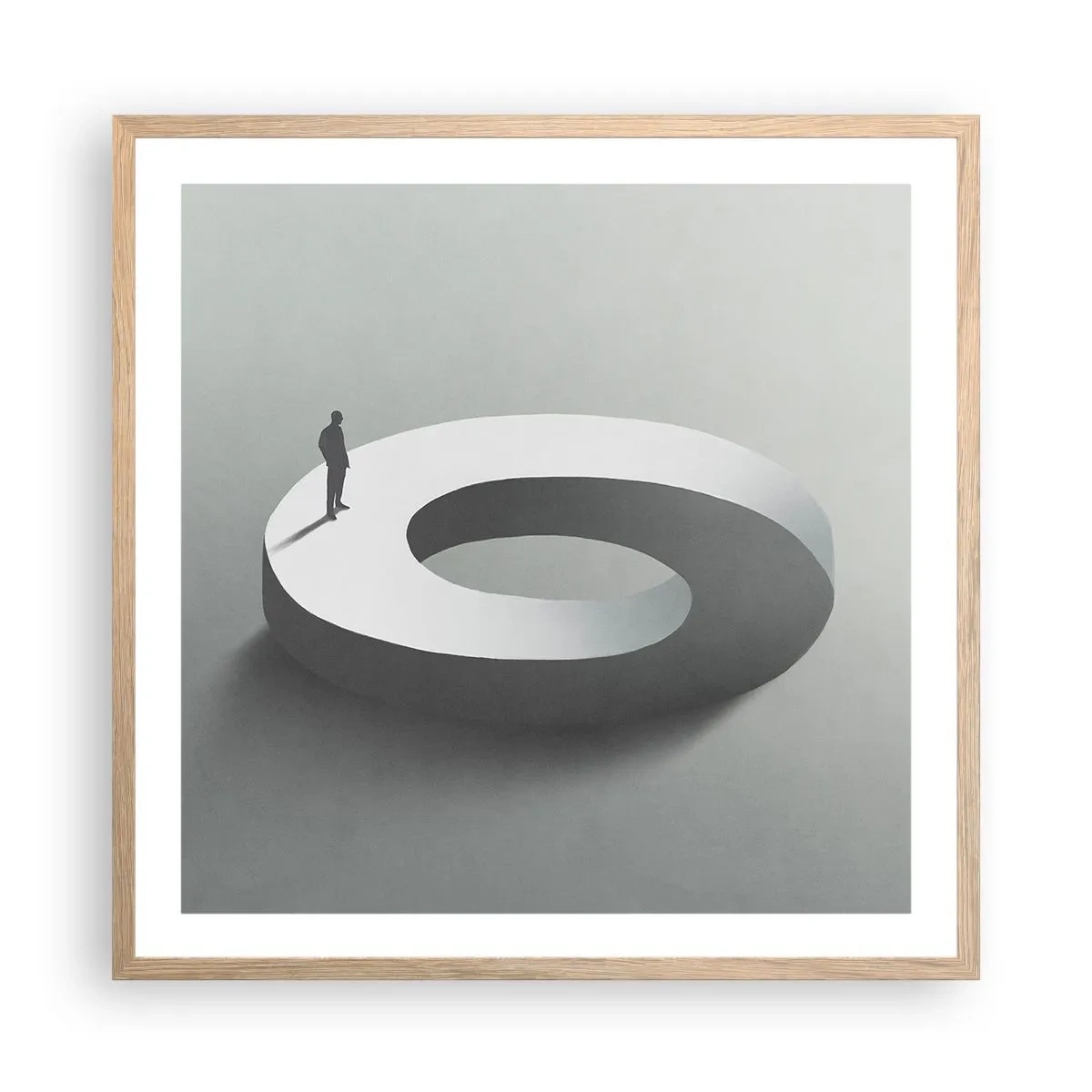 Een poster in een licht eiken lijst - En wees hier slim - 60x60 cm