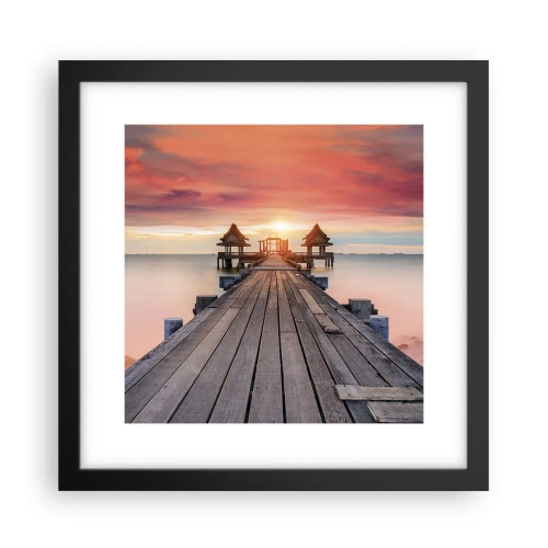 Poster in een zwarte lijst - West in het Oosten - 30x30 cm