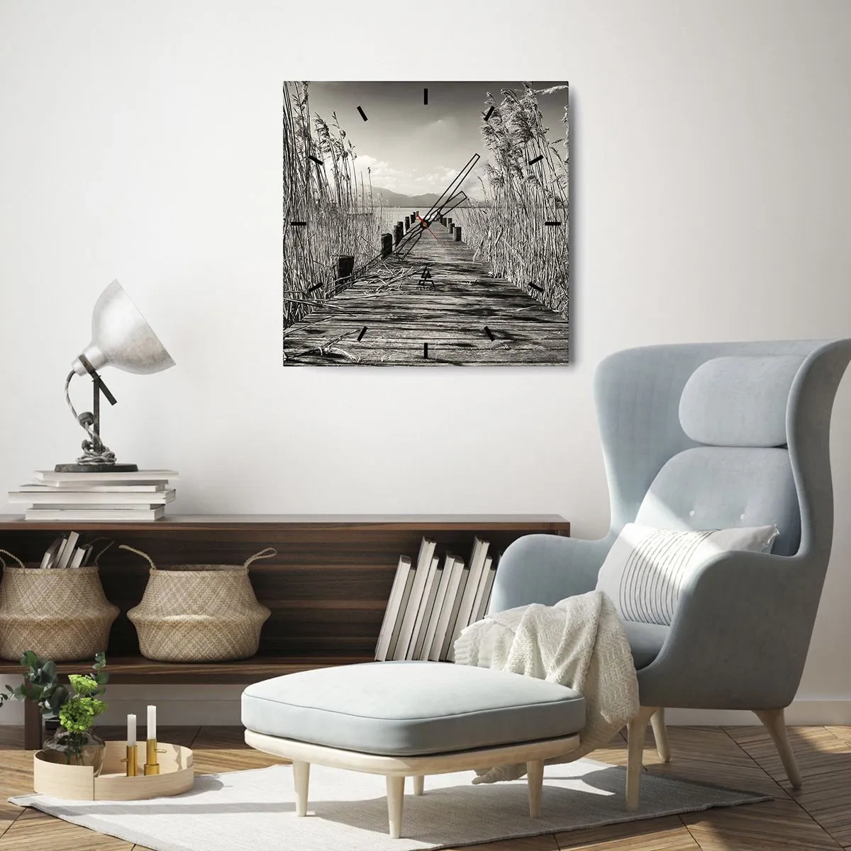 Wandklok - Klok - In de stilte van het gras - 30x30 cm