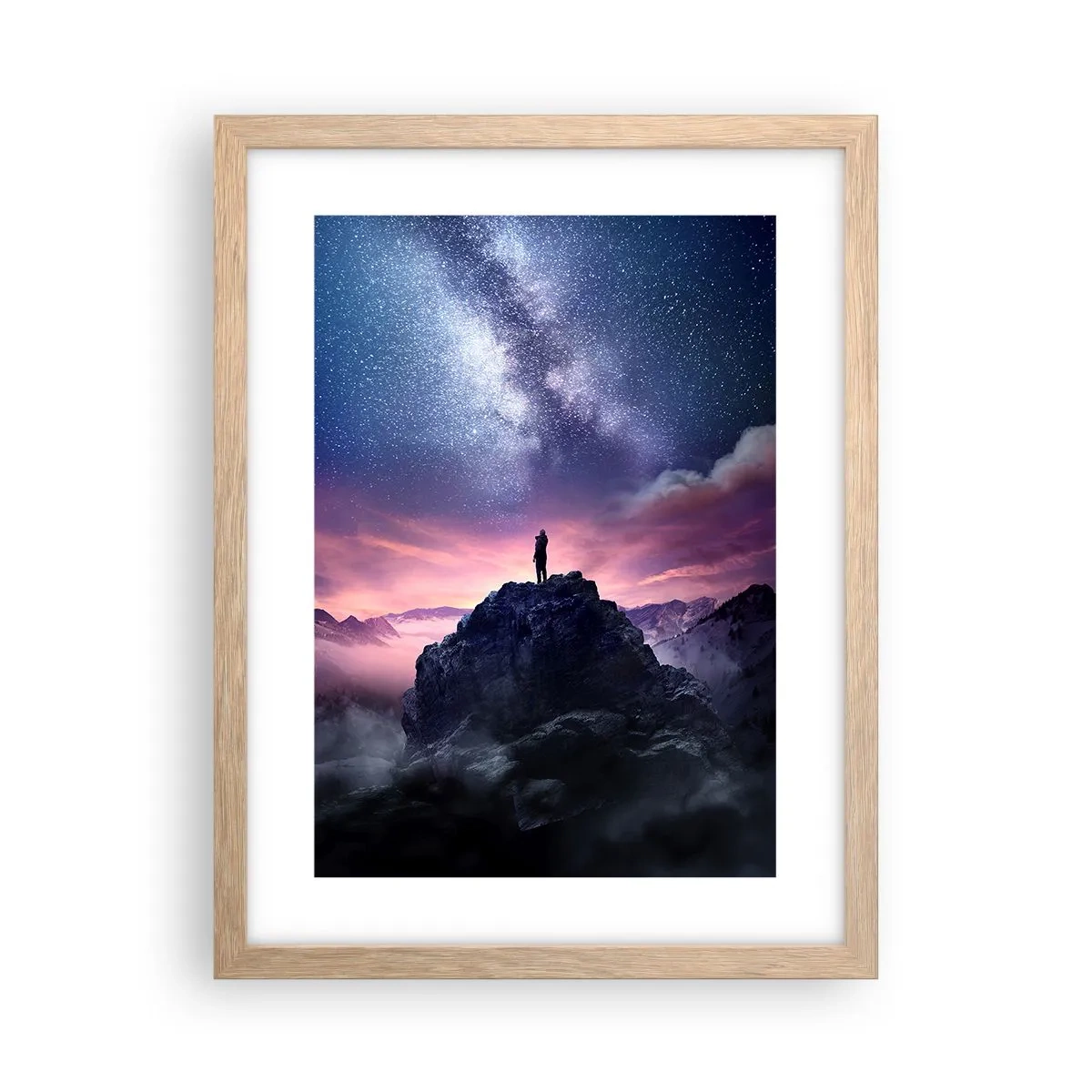 Een poster in een licht eiken lijst - En hij voelde het leven - 30x40 cm