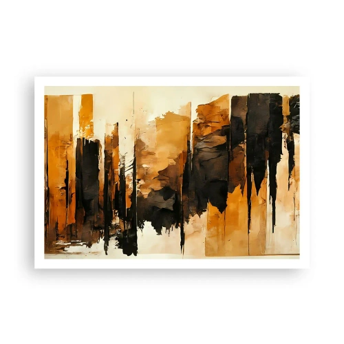 Poster - Harmonie van zwart en goud - 100x70 cm