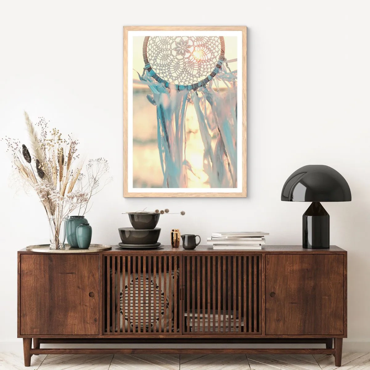 Een poster in een licht eiken lijst - Kanten totem - 30x40 cm