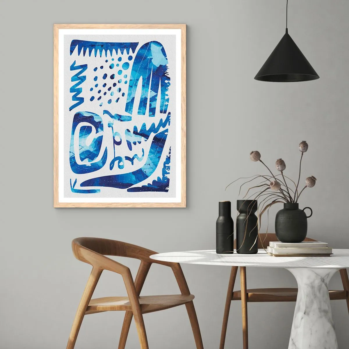 Een poster in een licht eiken lijst - Terug naar de wortels - 50x70 cm