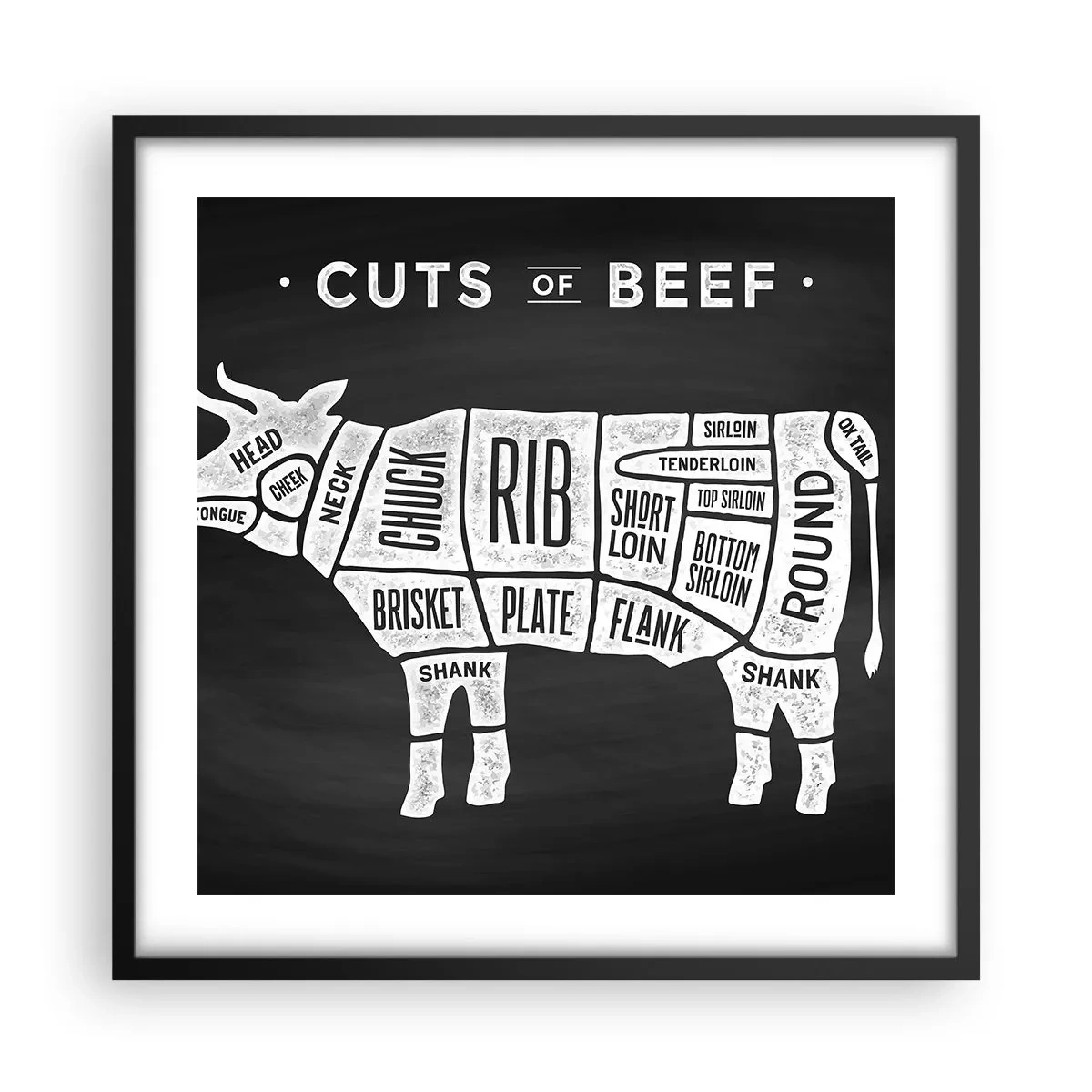 Poster in een zwarte lijst - Slagers ABC - 50x50 cm