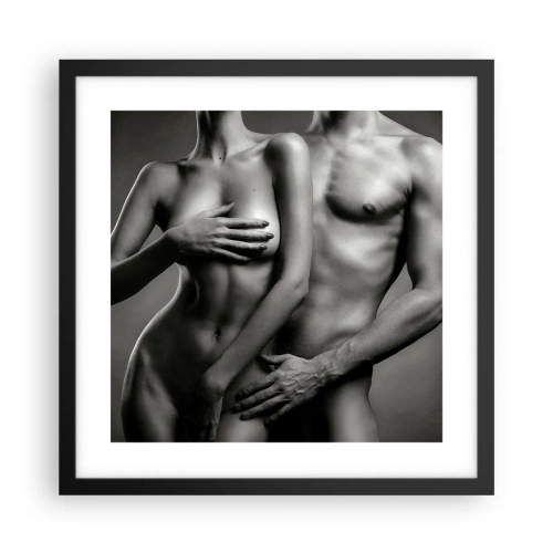 Poster in een zwarte lijst - Adam en Eva - 40x40 cm
