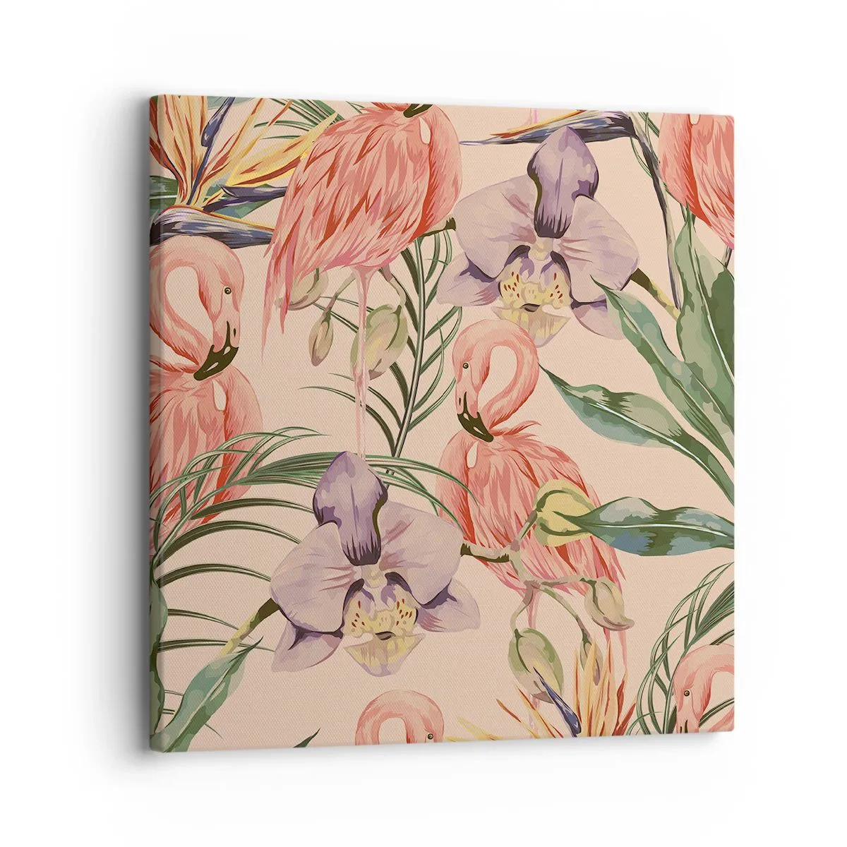 Schilderen op canvas - Roze ballet in bloemen - 30x30 cm