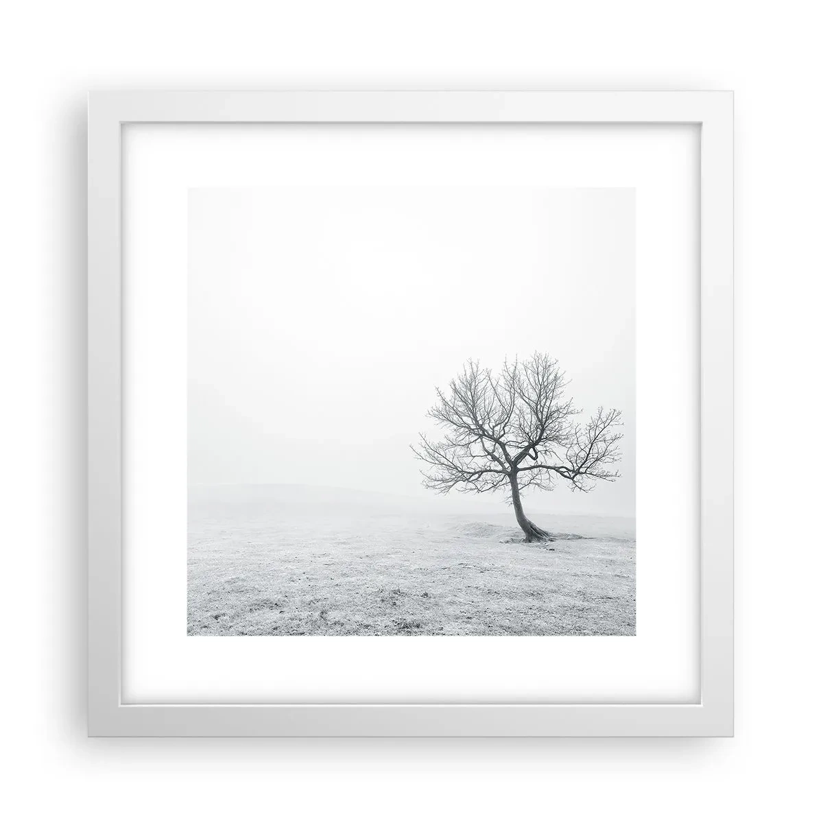 Poster in een witte lijst - Tegen het niets - 30x30 cm